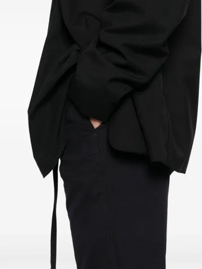 Lemaire Navy Blue Drawstring Trousers In Multicolor