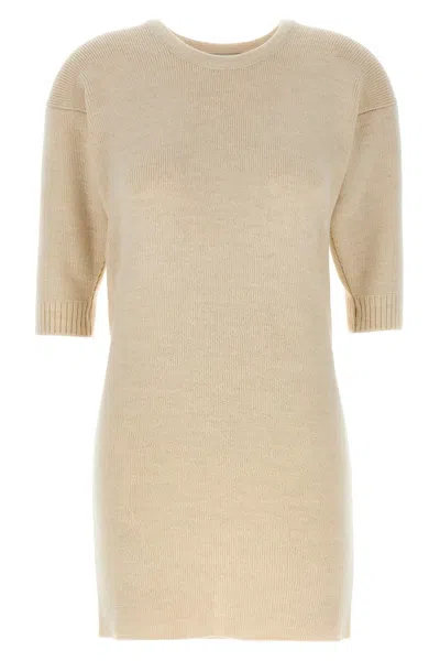 Lemaire Knitted Dress With Removable Sleeves In White