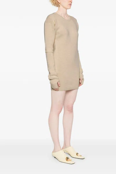 Lemaire Knitted Dress With Removable Sleeves In White