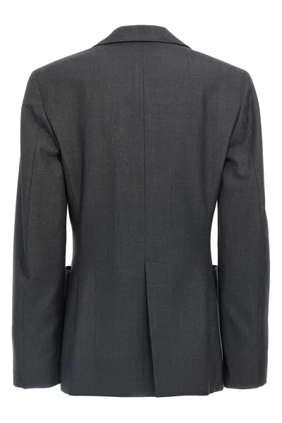 Lemaire Giacca In Barathea Di Fresco Lana In Gray