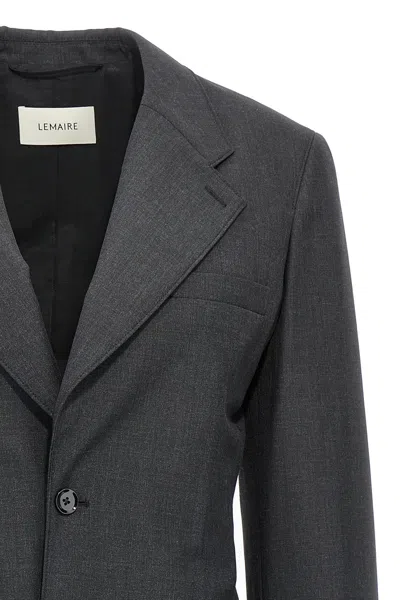 Lemaire Giacca In Barathea Di Fresco Lana In Gray