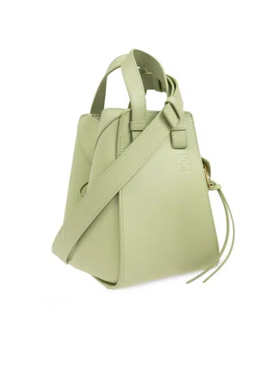Loewe Women Hammock Compact Leather Shoulder Bag In Green