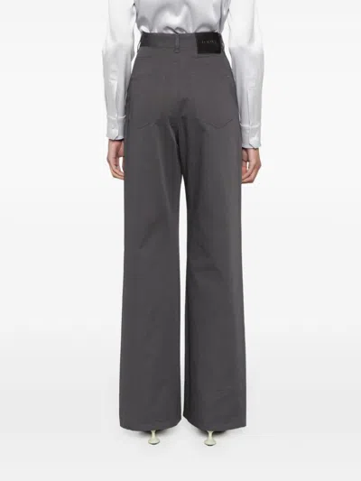 Loewe Women High-waisted Cotton Trousers In Multicolor
