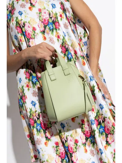 Loewe Women Hammock Compact Leather Shoulder Bag In Green
