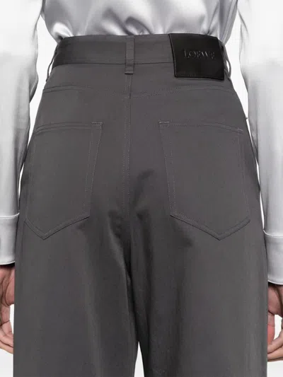 Loewe Women High-waisted Cotton Trousers In Multicolor