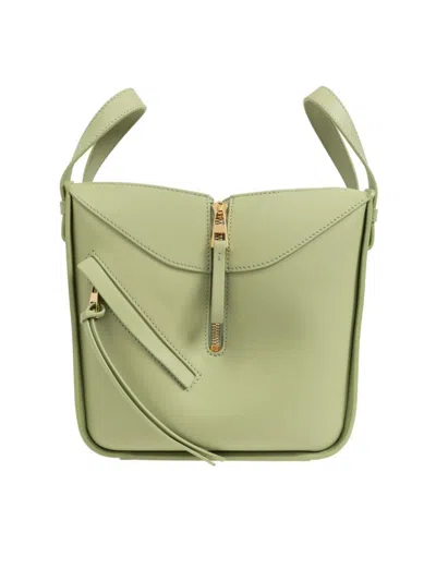Loewe Women Hammock Compact Leather Shoulder Bag In Green