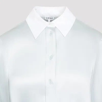 Loewe Long-sleeved Silk Shirt In Blue