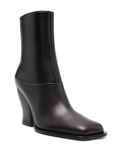 Loewe Two-tone Leather Onda Ankle Boots In Multicolor