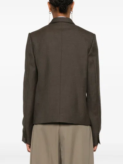 Loewe Wool Double Breasted Jacket In Multicolor
