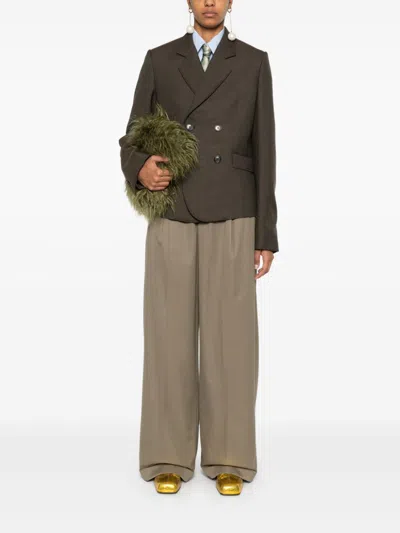Loewe Wool Double Breasted Jacket In Multicolor