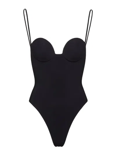 Magda Butrym Thin Shoulder Strap One-piece Swimsuit In Black