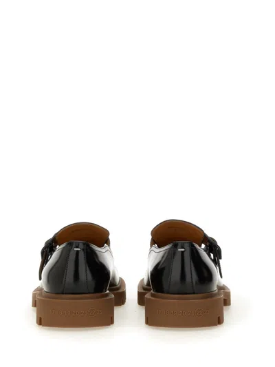 Maison Margiela Leather Monk Shoes In Black