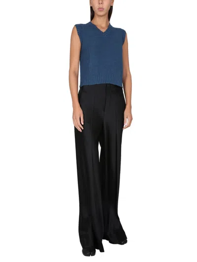 Maison Margiela Basket Stitch Sweatshirt In Blue