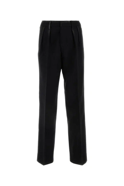 Maison Margiela Wool Trousers With Back Pockets And Belt Loops In Black