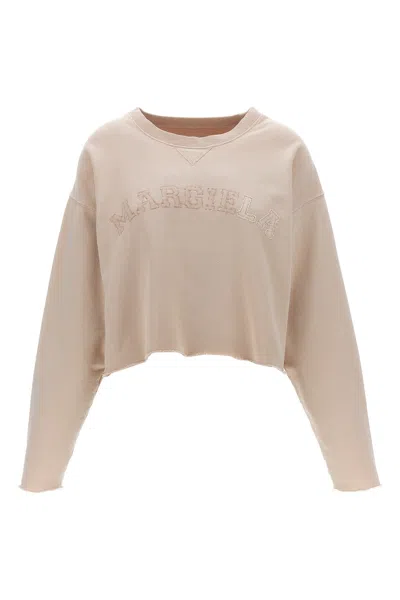 Maison Margiela Women Logo Embroidery Sweatshirt In Pink