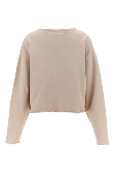 Maison Margiela Women Logo Embroidery Sweatshirt In Pink