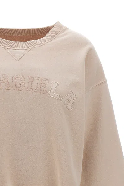 Maison Margiela Women Logo Embroidery Sweatshirt In Pink