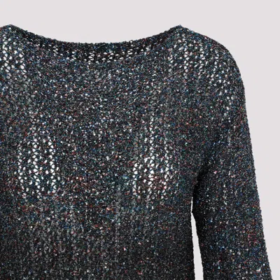 Maison Margiela Dark Blue Crewneck Sweater In Blue