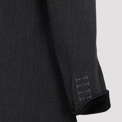 Maison Margiela Charcoal Gray Wool Long Jacket In Gray
