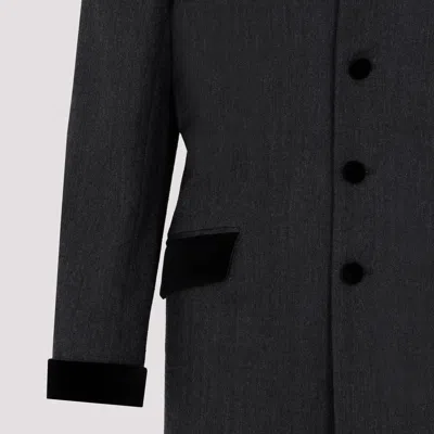 Maison Margiela Charcoal Gray Wool Long Jacket In Gray