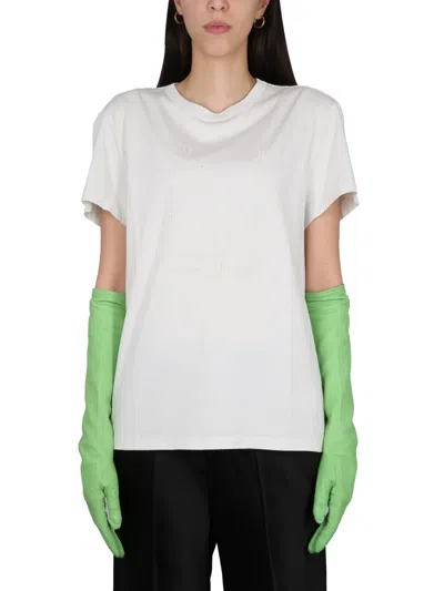 Maison Margiela Women T-shirt With Logo Embroidery In White