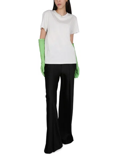 Maison Margiela Women T-shirt With Logo Embroidery In White