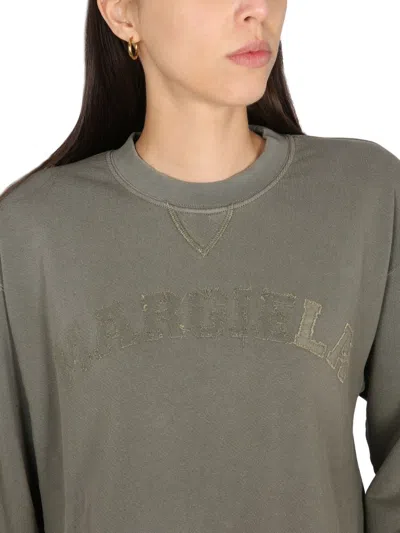 Maison Margiela Logo Cotton Jersey Crewneck Sweatshirt In Multicolor
