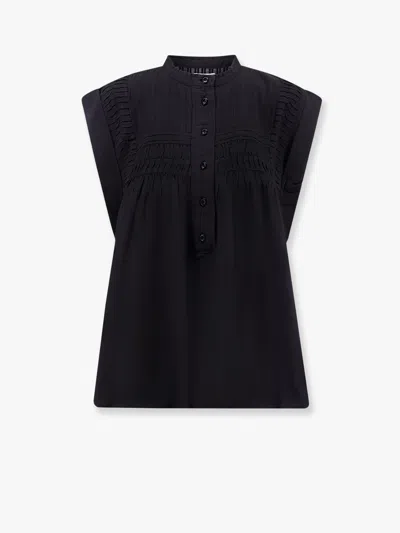 Isabel Marant Étoile Leaza Biologic Cotton And Viscose Shirt In Black