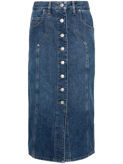 Isabel Marant Étoile Marant Etoile Vandy Denim Cotton Skirt In Multicolor