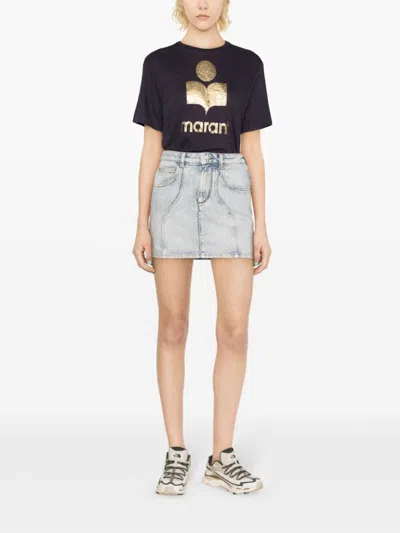 Isabel Marant Étoile Vesna Denim Miniskirt In Multicolor