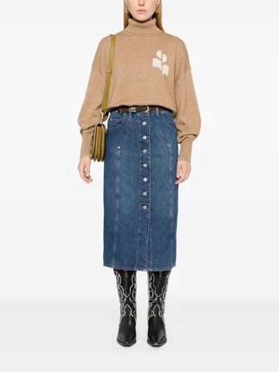 Isabel Marant Étoile Marant Etoile Vandy Denim Cotton Skirt In Multicolor