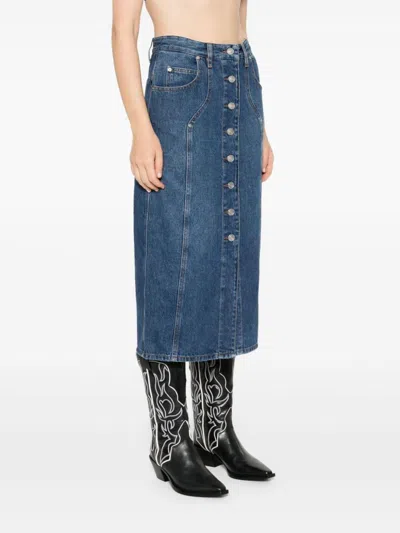 Isabel Marant Étoile Marant Etoile Vandy Denim Cotton Skirt In Multicolor