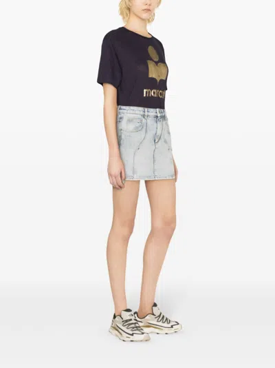 Isabel Marant Étoile Vesna Denim Miniskirt In Multicolor