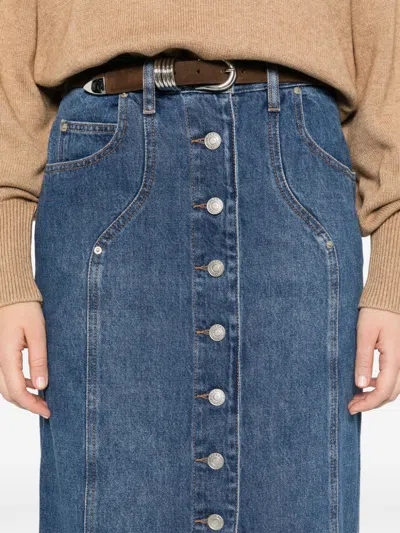 Isabel Marant Étoile Marant Etoile Vandy Denim Cotton Skirt In Multicolor
