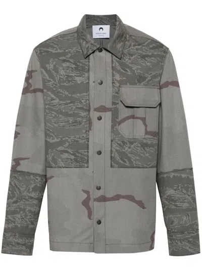 Marine Serre Pattern Printed Casual Jacket In Multicolor