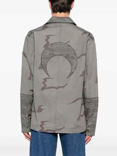 Marine Serre Pattern Printed Casual Jacket In Multicolor