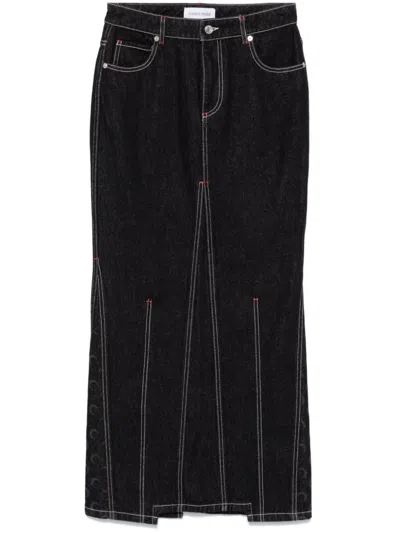 Marine Serre Crescent-moon Maxi Skirt In Multicolor