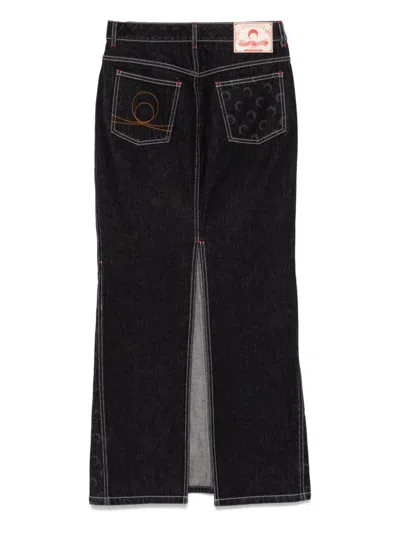 Marine Serre Crescent-moon Maxi Skirt In Multicolor