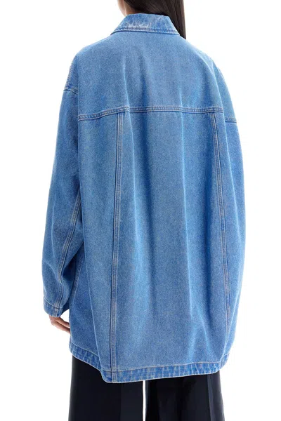 Shop Marni 'oversized Organic Denim Jacket Women In Blue