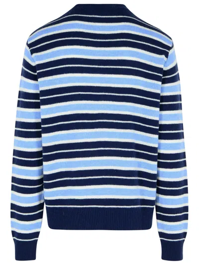 Marni Blue Virgin Wool Blend Sweatshirt Men In Blue