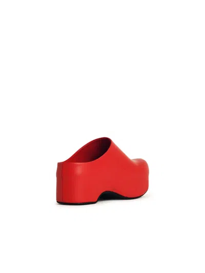 Marni Slide With Chunky Clog In Red Leather In Red