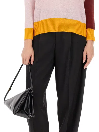 Marni Pink Colour-block Cashmere Jumper In Multicolor