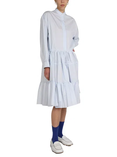 Marni Drawstring Poplin Midi Shirtdress In Multicolor