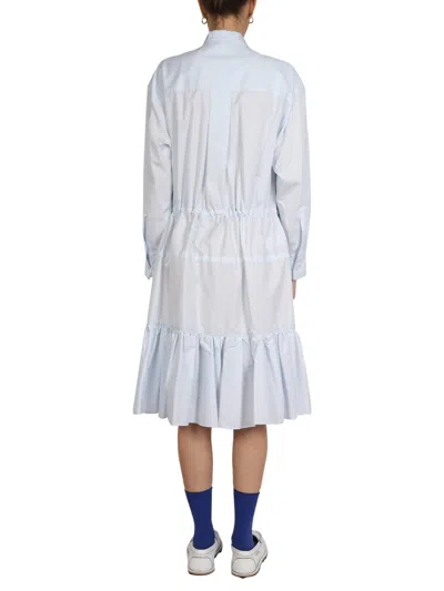 Marni Drawstring Poplin Midi Shirtdress In Multicolor
