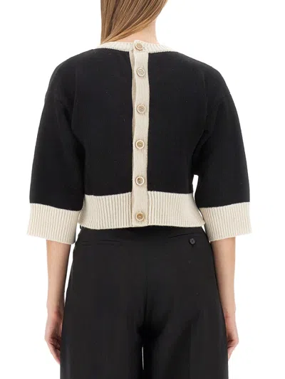 Marni Cropped Jersey With Bold Logo In Multi