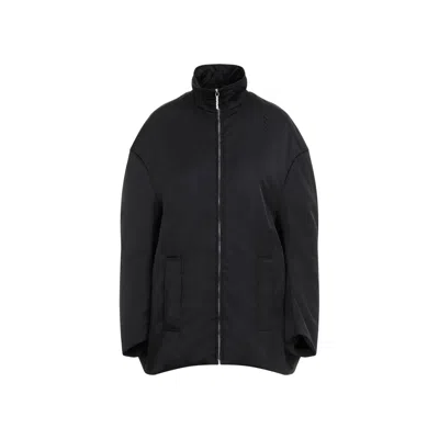 Marni Black Front Zipped Nylon Jacket In Black