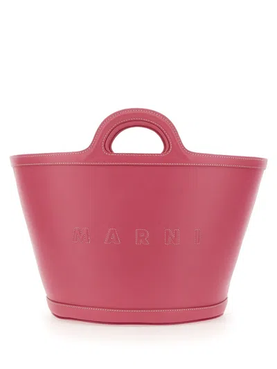 Marni Structured Shoulder Bag With Double Top Handle In Pink