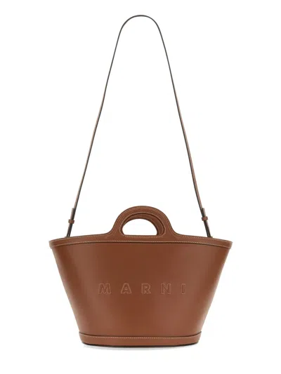 Marni Small Tropicalia Top Handle Bag In Brown