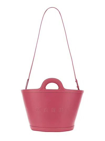 Marni Structured Shoulder Bag With Double Top Handle In Pink