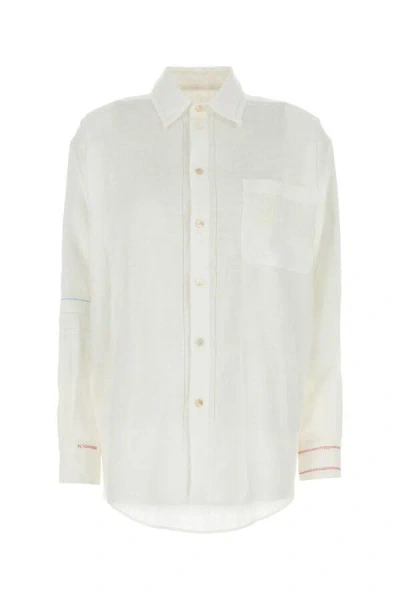Marni Camicia In Lino Bianco Donna In White